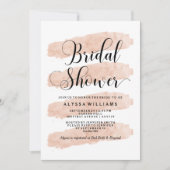 Erröten abstraktes Streifen| Watercolor-Brautparty Einladung (Vorderseite)