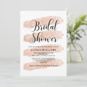 Erröten abstraktes Streifen| Watercolor-Brautparty Einladung (Stehend Vorderseite)