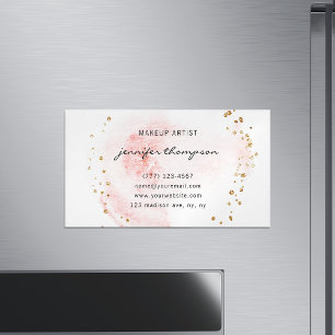 Erröten Aquarell-Kreis-Goldpunkte Magnetische Visitenkarte
