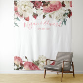 Erröten Blumenhochzeits-Hintergrund-Empfangs-Dekor Wandteppich (Beispiel)