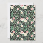 Erröten Blumenlichttropfen der Mädchen-Babyparty Einladung (Rückseite)