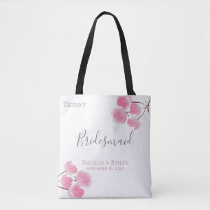 Erröten Blüten-personalisierte Brautjungfer Tasche