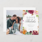 Erröten Burgunder, den BlumenFoto-Hochzeit Ihnen Postkarte (Vorne/Hinten)