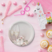 Erröten Champagne und backen zusammen Pappteller (Party)