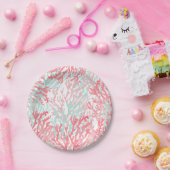 Erröten das rosa aquamarine korallenrote pappteller (Party)