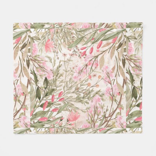 Erröten das rosa korallenrote Blumen Fleecedecke (Vorderseite (Horizontal))