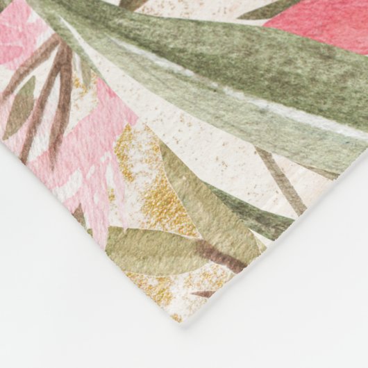 Erröten das rosa korallenrote Blumen Fleecedecke (Ecke)