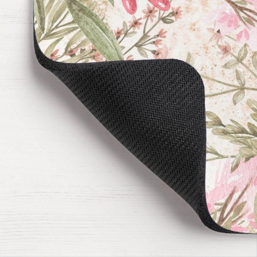 Erröten das rosa korallenrote Blumen Mousepad (Ecke)