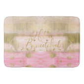 Erröten das rosa schöne Goldbezaubernde Aquarell Badematte (Vorderseite)