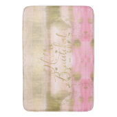 Erröten das rosa schöne Goldbezaubernde Aquarell Badematte (Vorderseite Vertikal)