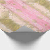 Erröten das rosa schöne Goldbezaubernde Aquarell Geschenkpapier (Ecke)