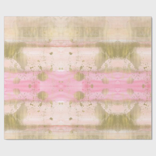 Erröten das rosa schöne Goldbezaubernde Aquarell Geschenkpapier (Flach)