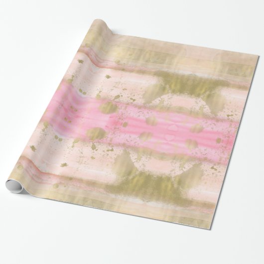 Erröten das rosa schöne Goldbezaubernde Aquarell Geschenkpapier (Ungerollt)