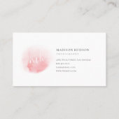 Erröten das rosa weibliche Aquarell Visitenkarte (Rückseite)
