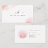 Erröten das rosa weibliche Aquarell Visitenkarte (Vorne/Hinten)