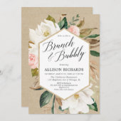 Erröten der rosa weiße rustikale sprudelnde mit einladung (Vorne/Hinten)