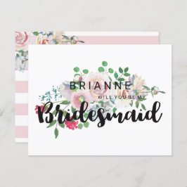 Erröten der Rose Wasserfarbe wirst du meine Brautj Einladung