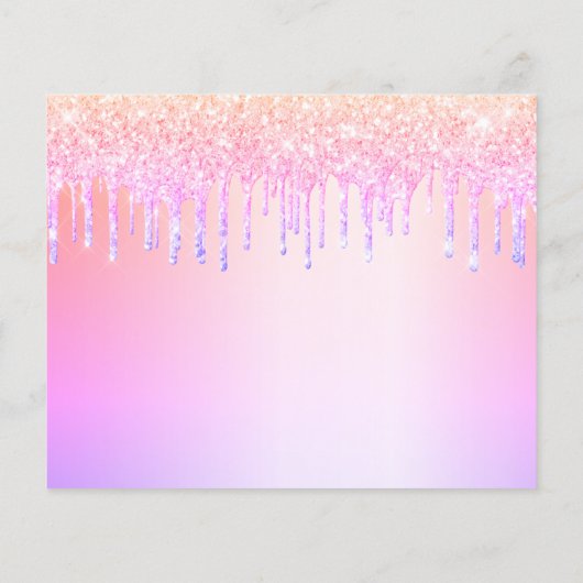 Erröten des lila Glitzer Save the Date Flyer (Hinten)