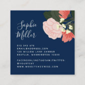 Erröten die Blumen Rosen und erröten korallenroter Quadratische Visitenkarte (Rückseite)