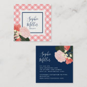 Erröten die Blumen Rosen und erröten korallenroter Quadratische Visitenkarte (Vorne/Hinten)