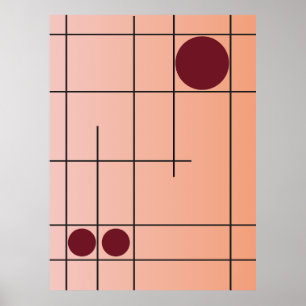 Erröten Drift Nr. 1 Pink und Burgunder Geometrisch Poster