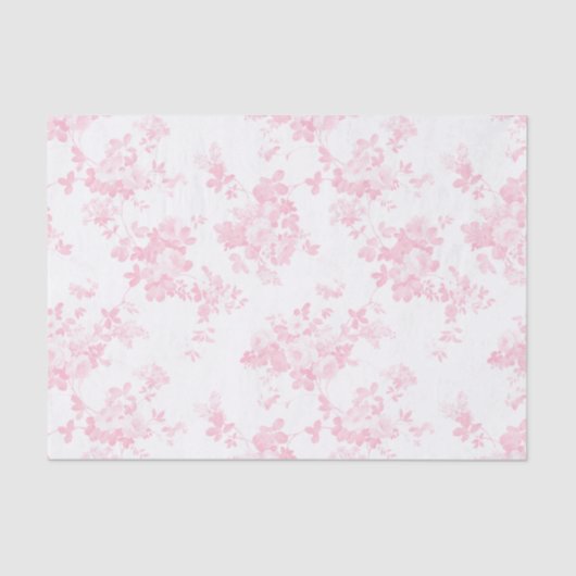 Erröten elegante Blumen der rosa Vintagen Rosen Seidenpapier (Vorderseite)