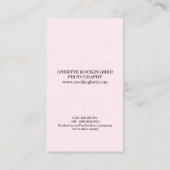 Erröten elegante Fotografie des Rosa-| des Foto-| Visitenkarte (Rückseite)