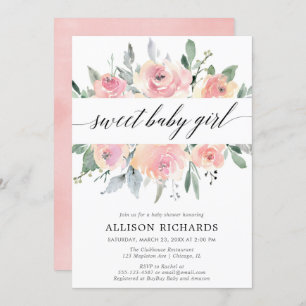 Erröten elegante Mädchen-Babyparty der Einladung