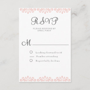 Erröten elegante und romantische UAWG-Karte der RSVP Karte