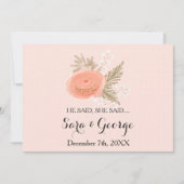 erröten Er sagte, sie sagte Brautparty-Spielkarte Einladung (Vorderseite)