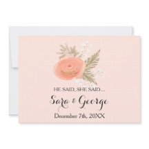 erröten Er sagte, sie sagte Brautparty-Spielkarte