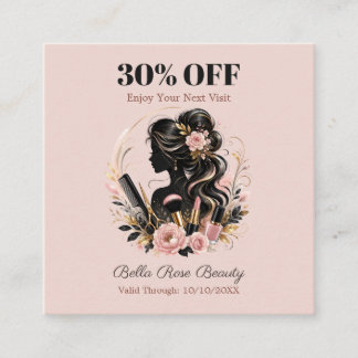 Erröten Floral Beauty Custom Salon Rabattkarte