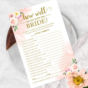 Erröten Floral Gold Wie gut kennst du die Braut Flyer