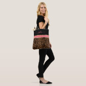 Erröten, Floral und Leopardenmuster Tasche (Am Model)