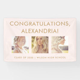 Erröten Glückwunsch-graduiertes Foto des Rosa-| Banner