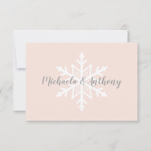 Erröten Graue Schneeflocke Winterhochzeit-RSVP-Kar RSVP Karte