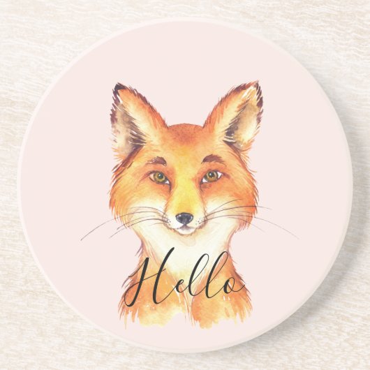 Erröten Hallo Fuchs Getränkeuntersetzer (Vorne)