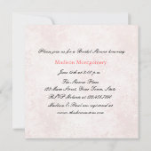 Erröten Hochzeits-Kuchen mit Rosen, Brautparty Einladung (Rückseite)