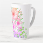 „Erröten in der Nacht“ „Rosa Flüstern auf Schwarz“ Milchtasse (Rechte Ecke)