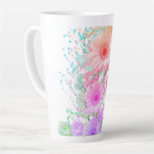 „Erröten in der Nacht“ „Rosa Flüstern auf Schwarz“ Milchtasse (Linke Ecke)