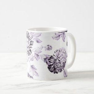 Erröten Maulbeere u. weißes Vintages BlumenToile Kaffeetasse