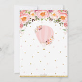 Erröten mit Blumenheißluft-Ballon-Babyparty-Baby Einladung (Rückseite)