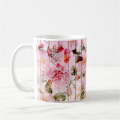 Erröten moderne mit Blumenstreifen des rosa Kaffeetasse (Links)