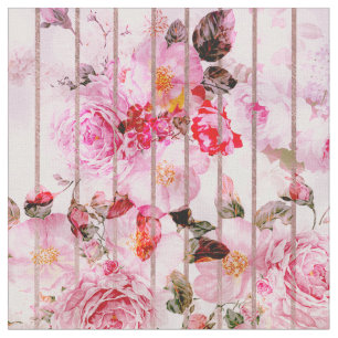 Erröten moderne mit Blumenstreifen des rosa Stoff