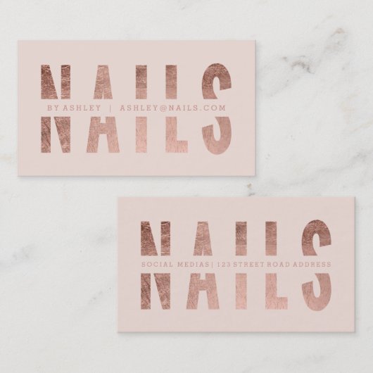Erröten moderne Nägel herausgeschnittene Visitenkarte (Vorne/Hinten)