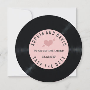 Erröten Retro-Vinyl-Schallplatte Hochzeit SAVE THE Date