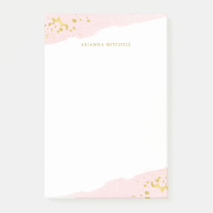 Erröten Romance   Aquarell und Gold Post-it Klebezettel