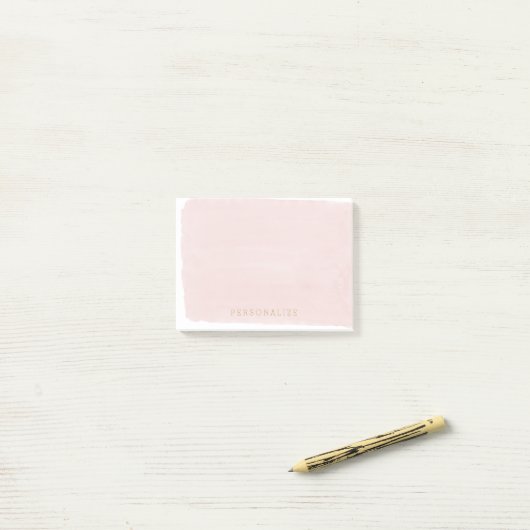 Erröten rosa Aquarell Post-it Klebezettel (Auf Schreibtisch)