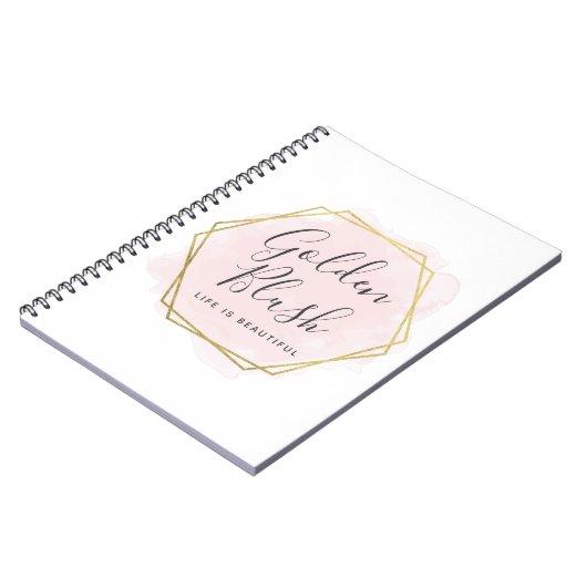 Erröten rosa Aquarell-u. modernes Notizblock (Linke Seite)