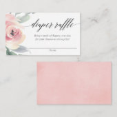 Erröten rosa elegante Blumenwindel Rafflekarten Begleitkarte (Vorne/Hinten)